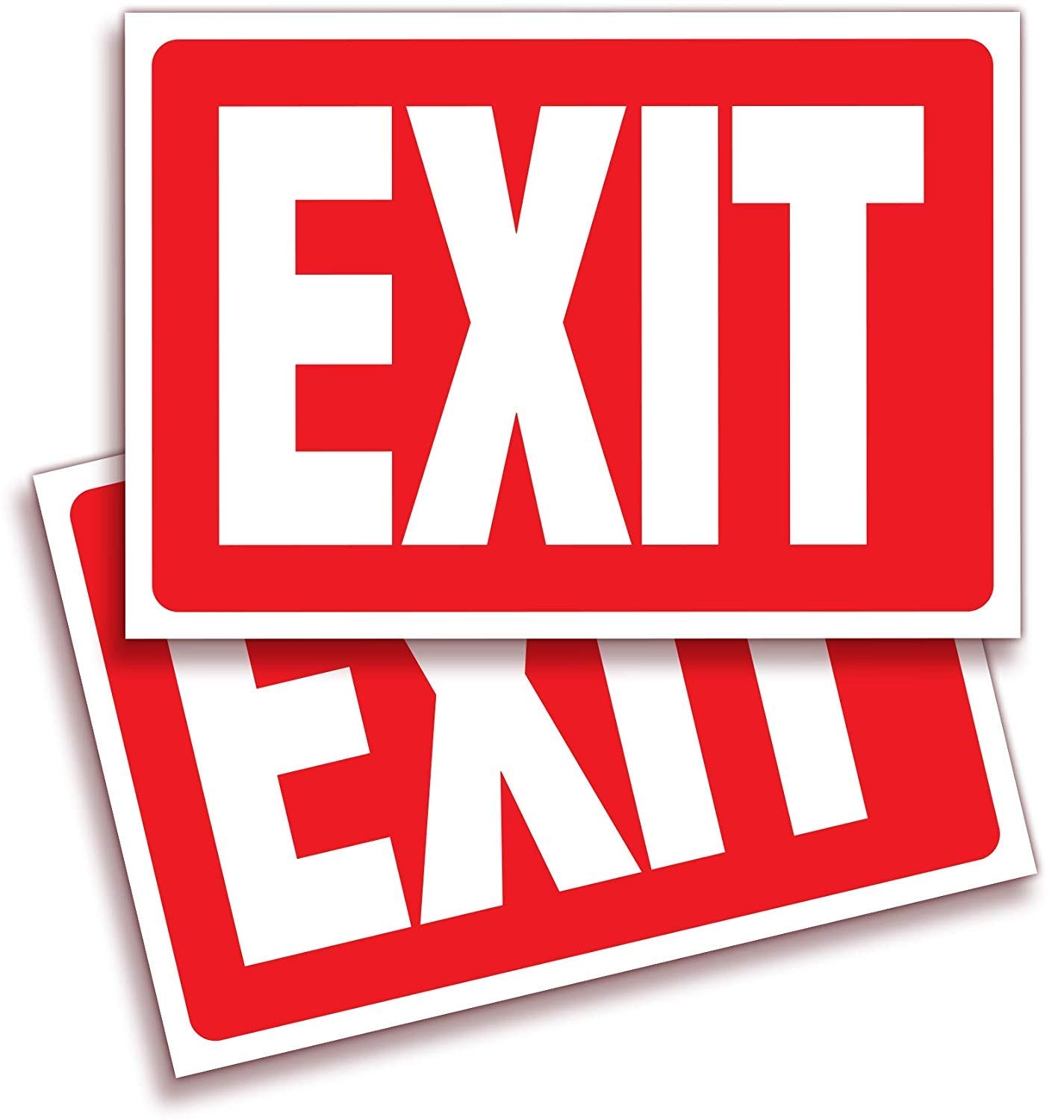Amazon ISYFIX Exit Signs Stickers 2 Pack 10x7 Inch Premium Self Adhesive Vinyl Laminated For Ultimate UV Weather Scratch Water And Fade Resistance Indoor And Outdoor Tools Home Improvement