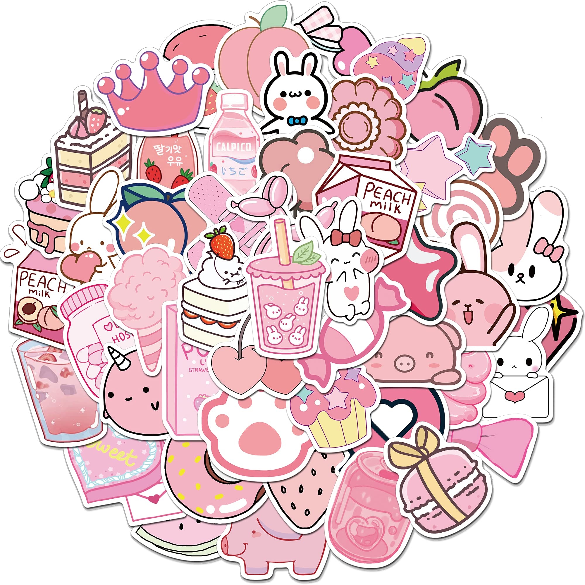 Amazon LANKEME 50PCS Cute Kawaii Stickers For Water Bottles VSCO Pink Stickers For Laptop Aesthetic Stickers Gift For Kids Teens Girls Pink Rabbit Toys Games