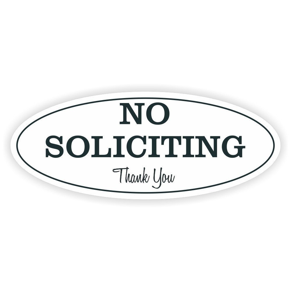 Amazon No Soliciting Sign Digitally Printed Indoor Outdoor Sign Durable UV And Weather Resistant Extra Large 4 5 X 11 White With Black Letters Office Products