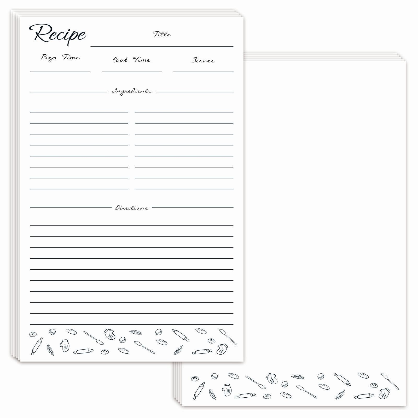 Free Printable Blank Recipe Sheets