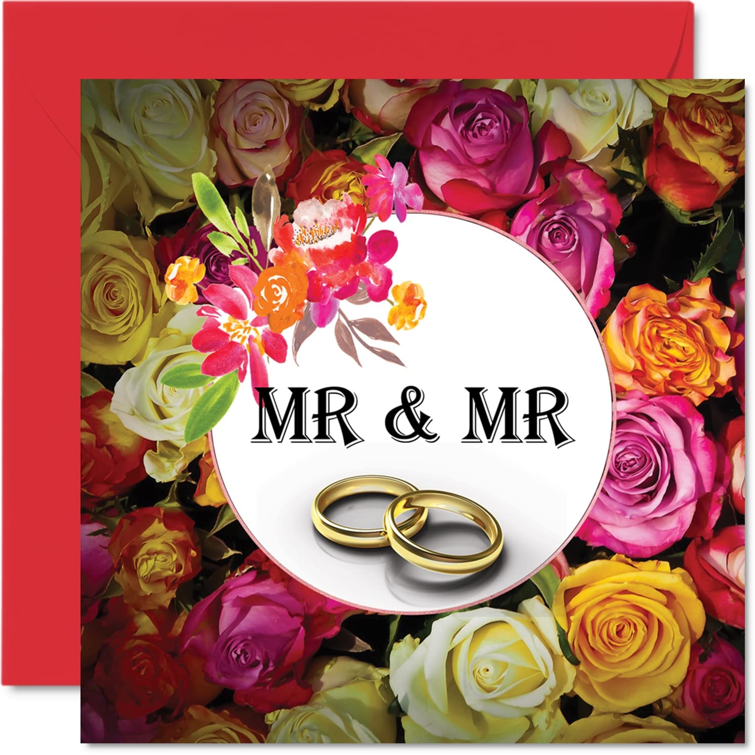 Amazon Stuff4 Sweet LGBT Gay Wedding Card Roses Of Joy Happy Wedding Day Cards Congrats Well Done Just Married Card 5 7 X 5 7 Inch Marriage Wedding Greeting Cards For Couples Electronics