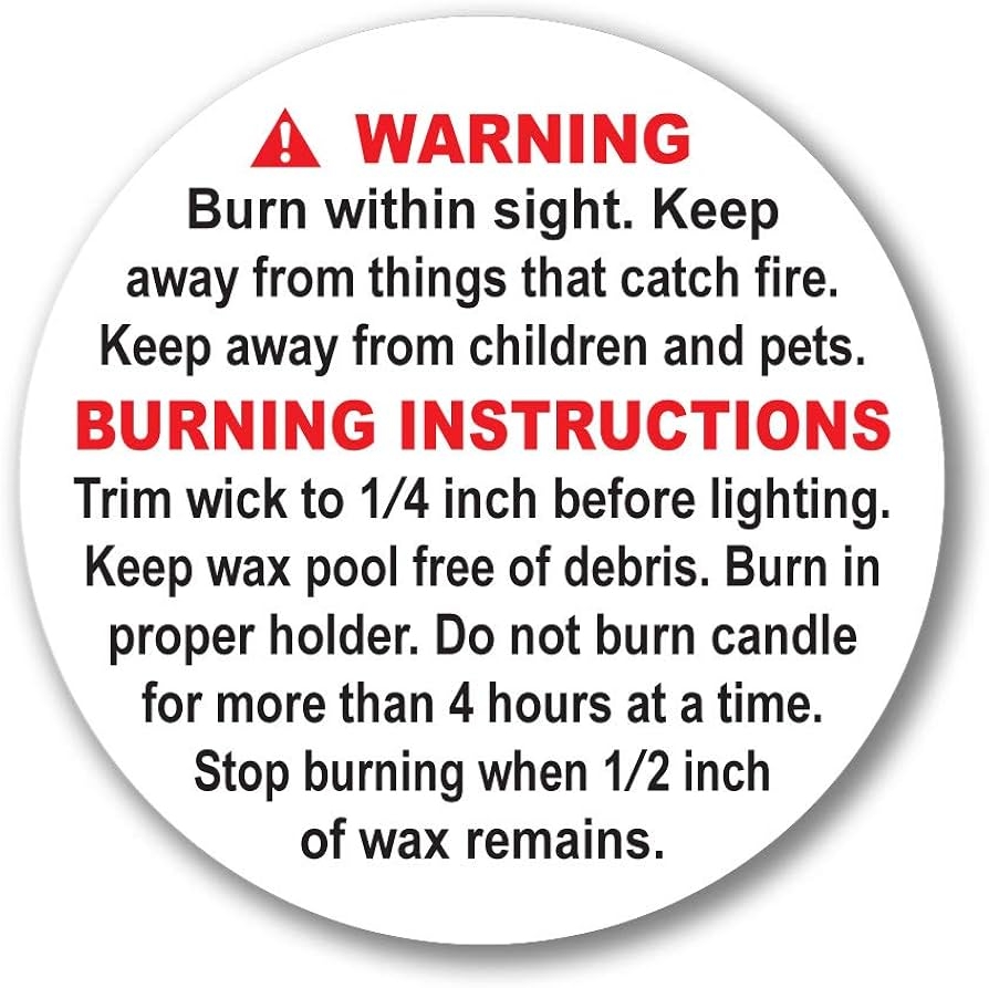 Amazon Superb Home 100 Pcs 1 25 Inch ASTM Compliant Candle Warning Labels Stickers Tearproof Waterproof Scratchproof Perfect Size Fire Safety Big Text Soy Wax Making Supplies Package Jars Tins Containers Toys