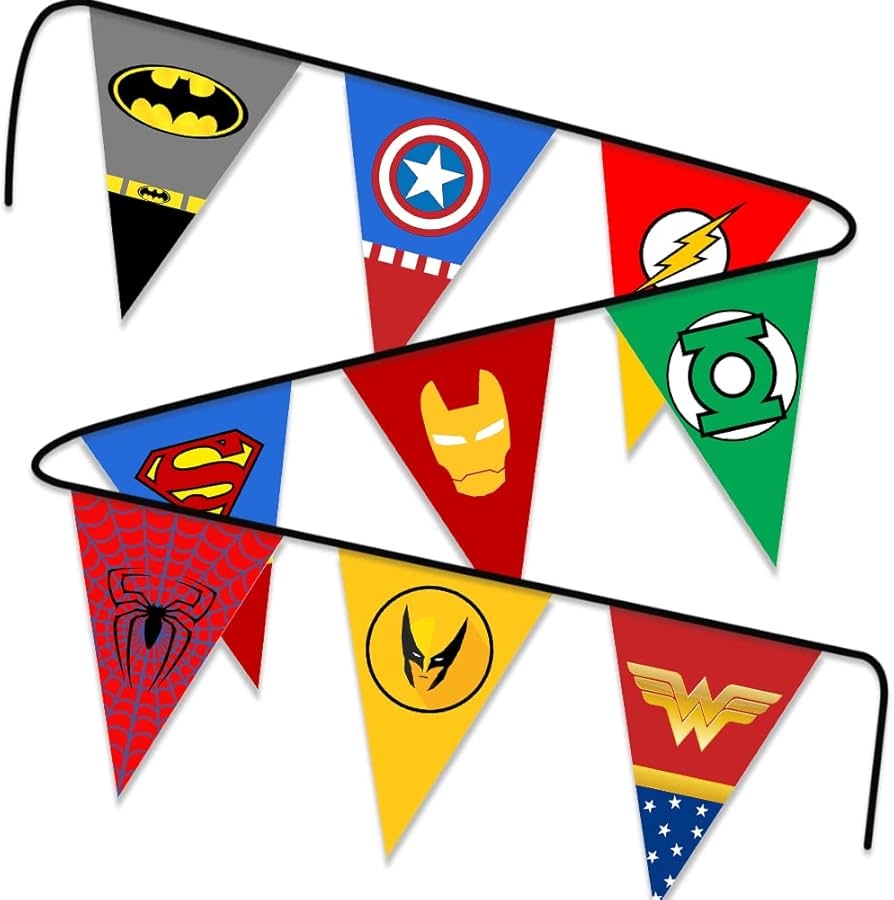 Amazon Superhero Theme Happy Birthday Banner For Kids Adults Fabric Banner Background For Birthday Party Decorations Pennant Banner Garland Decor For Kids Boys Girls Baby Shower Birthday Party Favor Supplies Toys