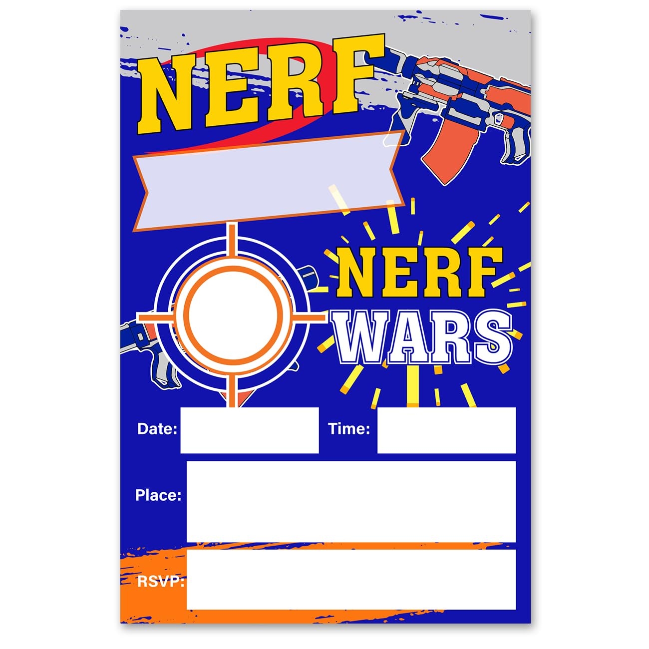 Amazon VAHATAN Dart Gun Birthday Party Invitations 20 Packs Nerf Wars Birthday Invites With Envelopes Home Kitchen