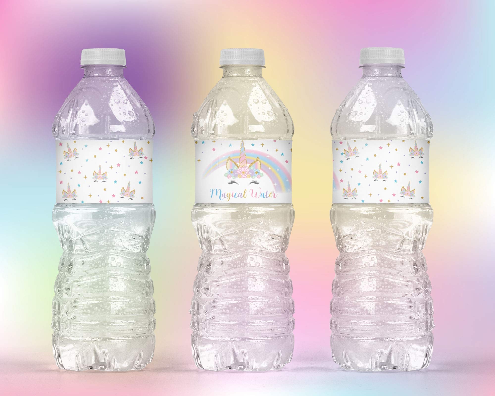 Amazon Your Main Event Prints Magical Unicorn Bottle Wraps 25 Unicorn Water Bottle Labels Home Kitchen