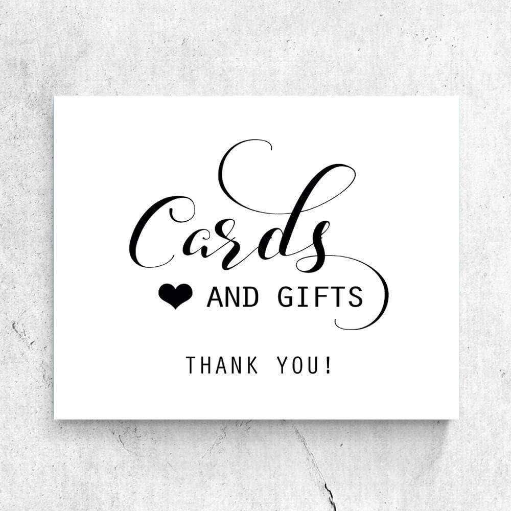 Amazon ZLKAPT Cards And Gifts Sign Wedding Sign Gift Table Reception Sign Wedding Sign Chic Calligraphy Elegant Personalized Wedding Signs 8x10 Inches No Frame Handmade Products