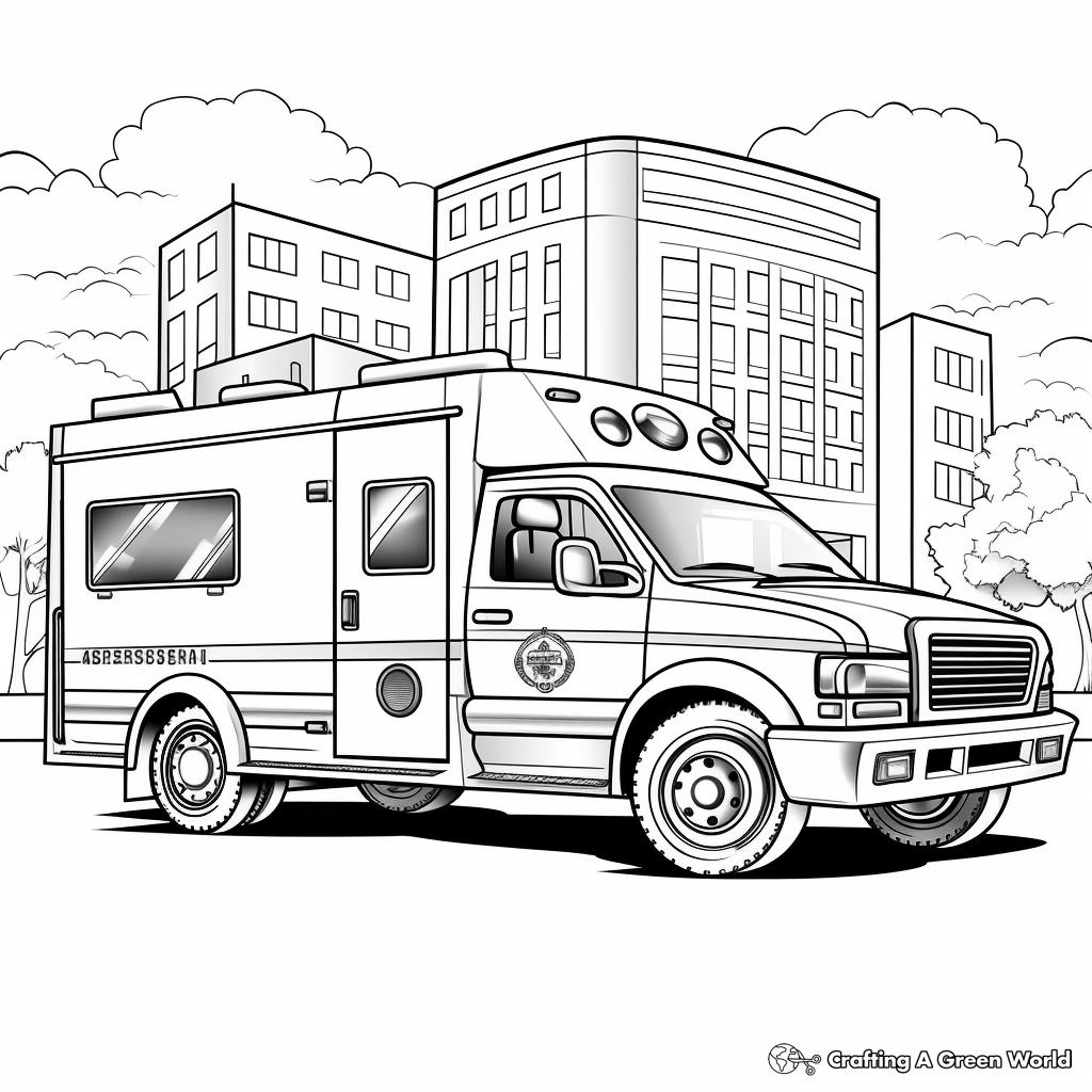 Ambulance Coloring Pages Free Printable 