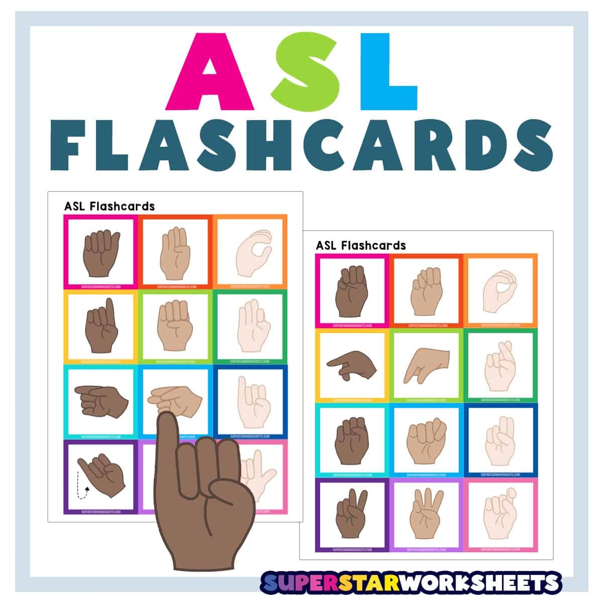ASL Flashcards Superstar Worksheets