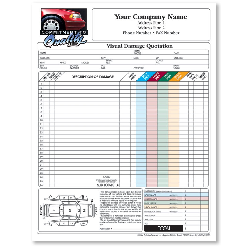 Free Printable Mechanic Estimate