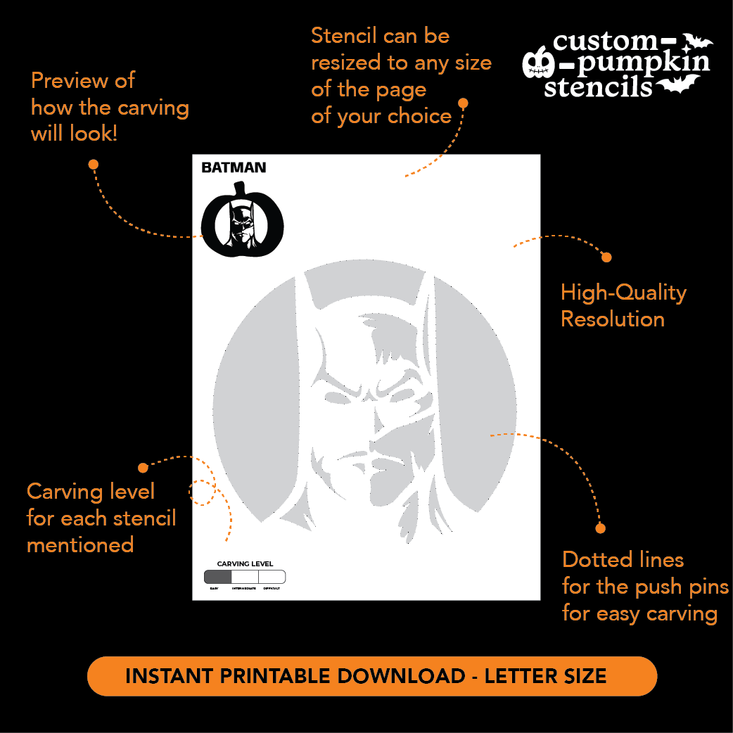 Batman Pumpkin Stencils Free Printable
