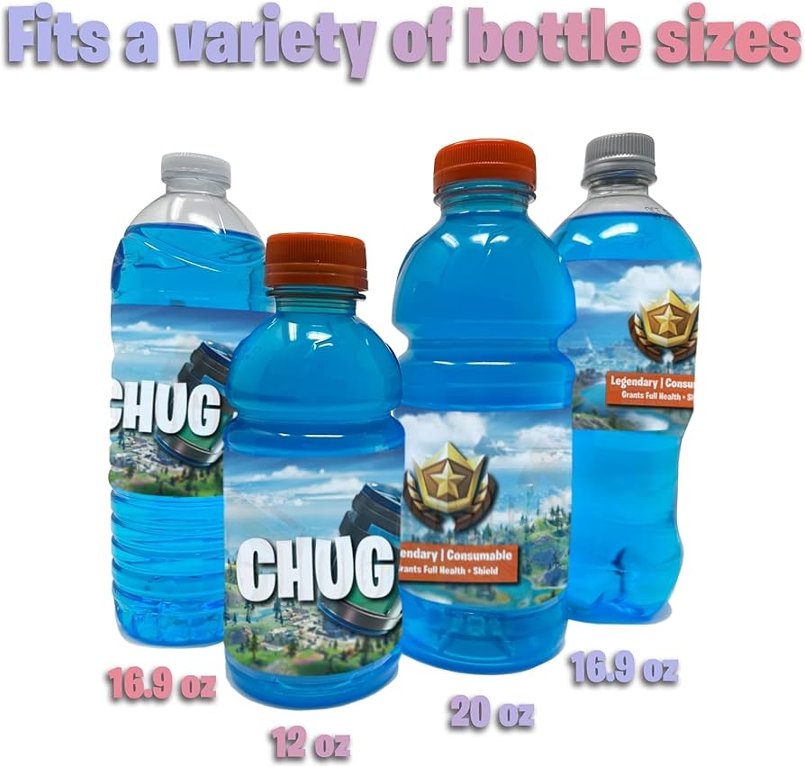 Battle Royale Party Supplies 24 Pack Chug Jug Shrink Wrap Bottle Labels Party Favor Birthday Decorations Video Games Amazon