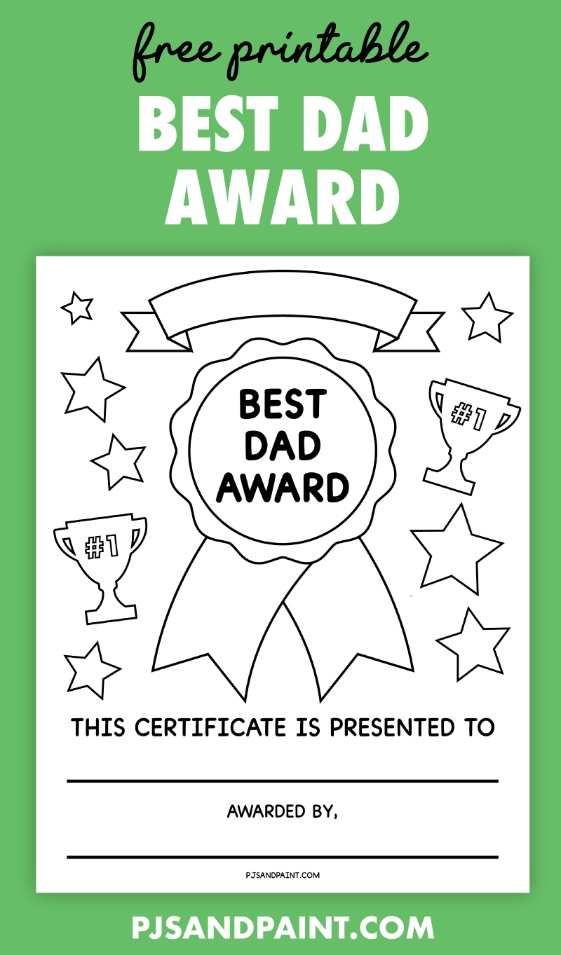 Best Dad Award Free Printable Certificate Pjs And Paint