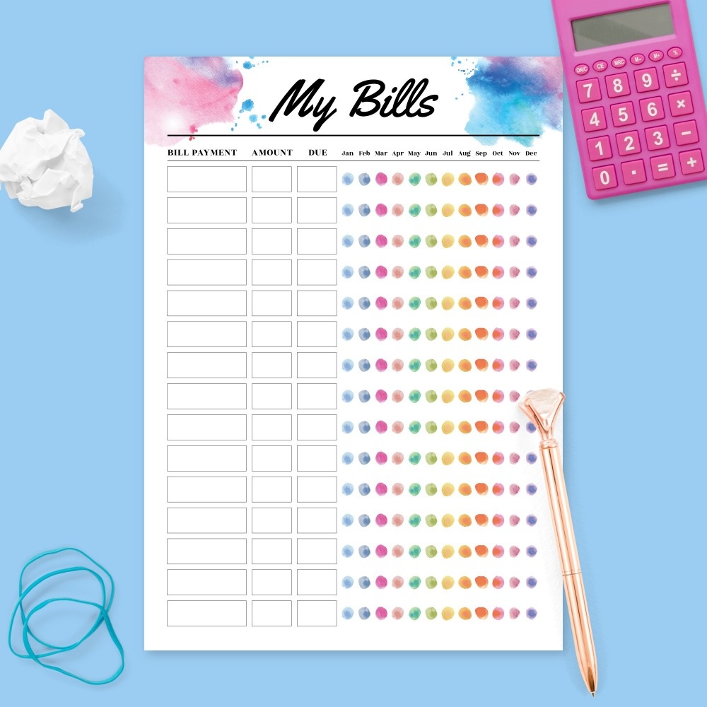 Bill Tracker Templates Download Printable PDF