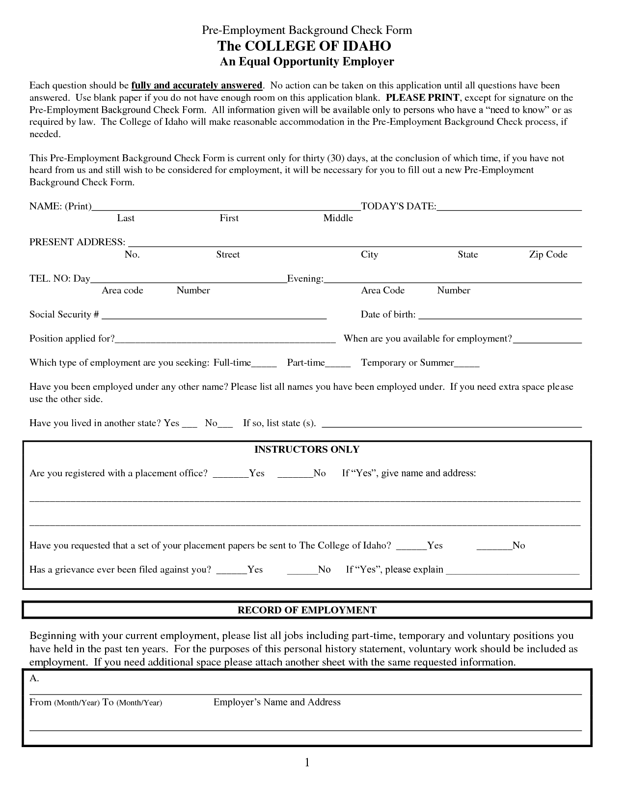 Blank Application For Employment 10 Free PDF Printables Printablee