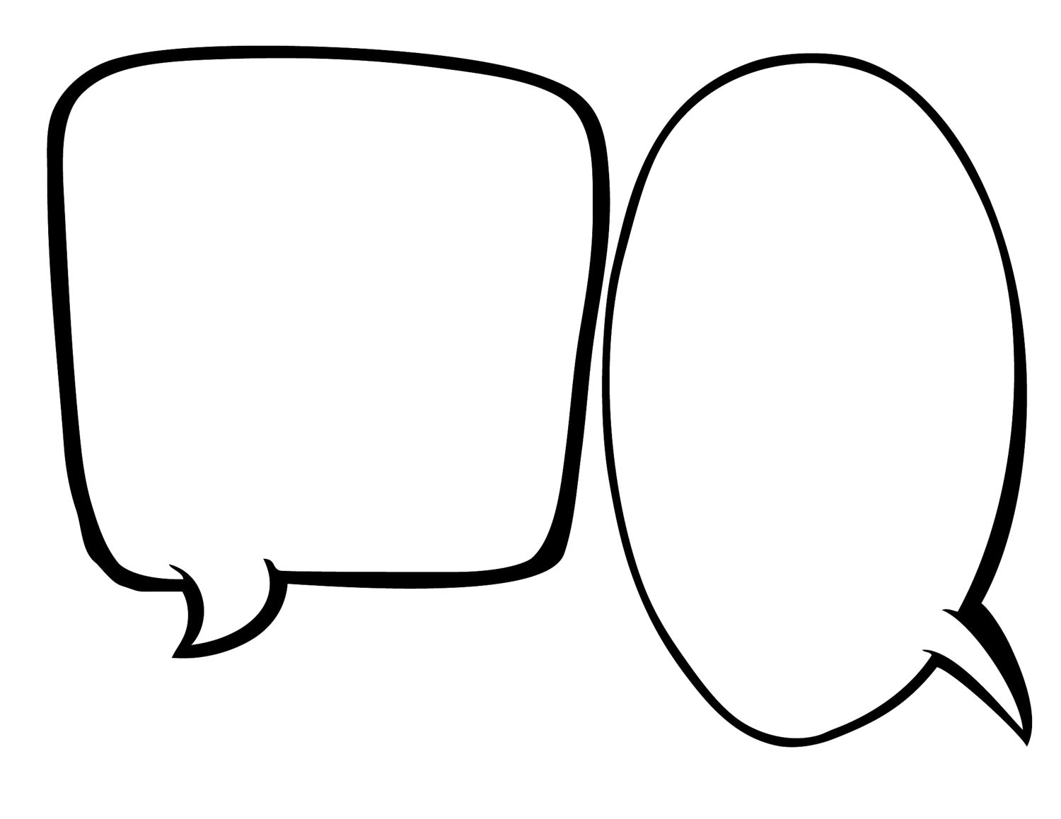 Blank Speech Bubbles 1 2 Page INSTANT DOWNLOAD Etsy