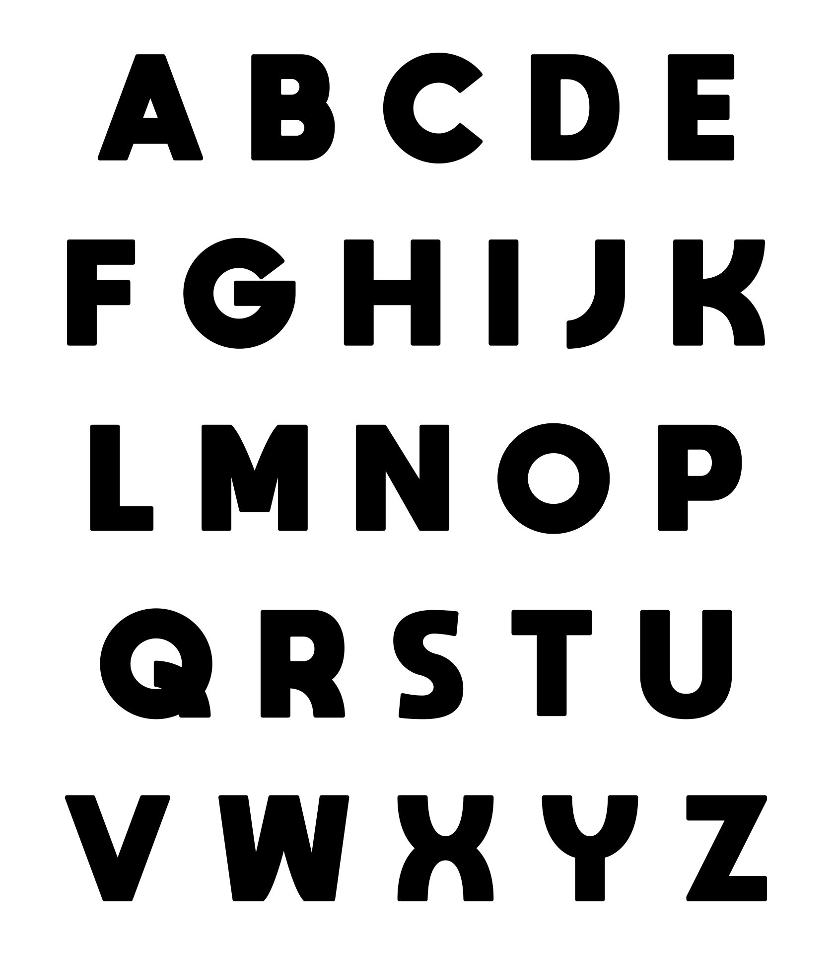 Free Printable Black Letters