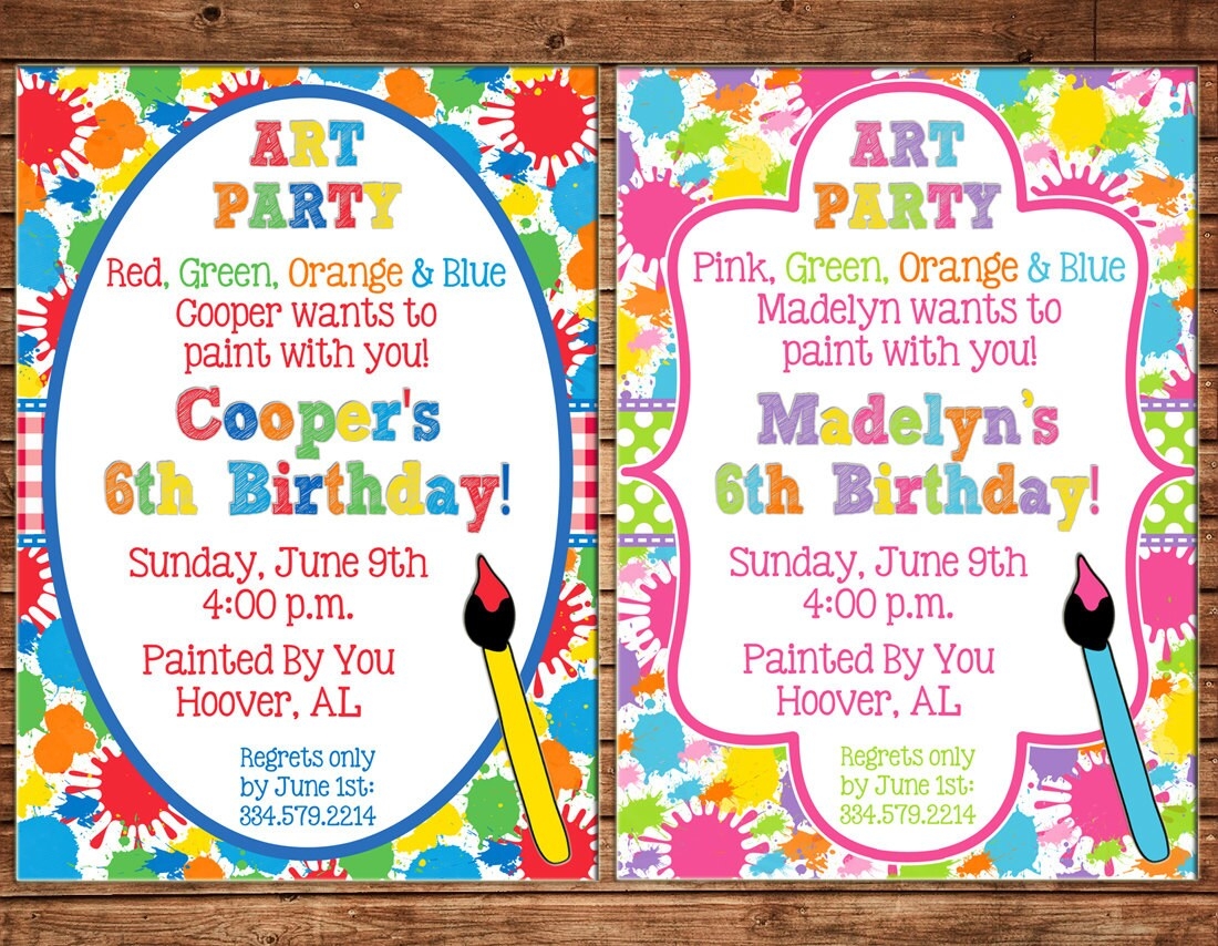 Paint Splatter Invitation Free Printable