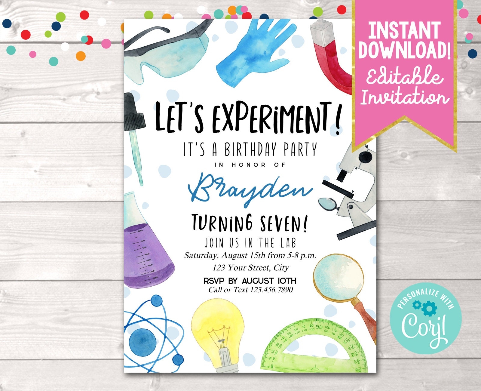 Free Printable Science Party Invitations