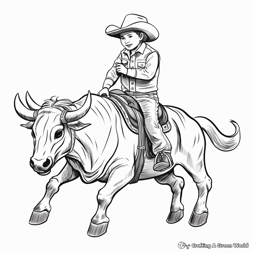 Bull Riding Coloring Pages Free Printable 