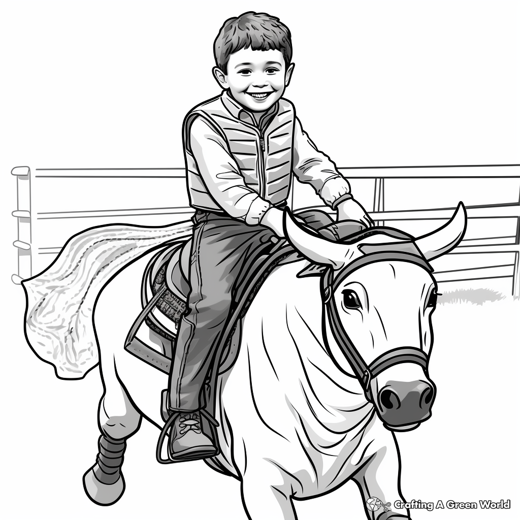 Bull Riding Coloring Pages Free Printable 