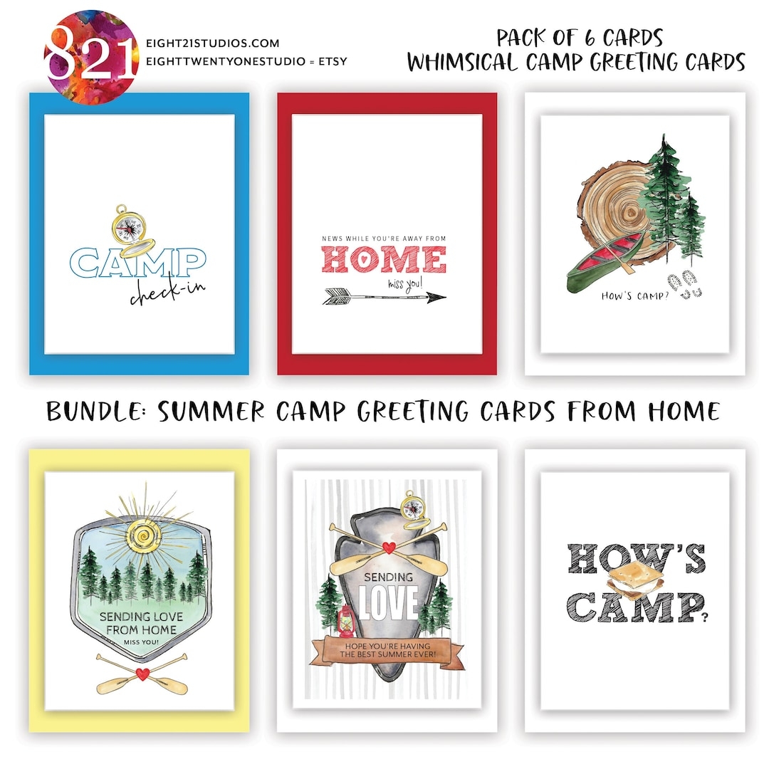 Bundle Set Greeting Card For Kids Camp A Note From Home Summer Camper Card Set Cute Card For Kids Sleep Away Camp Cards From Parents Etsy Israel