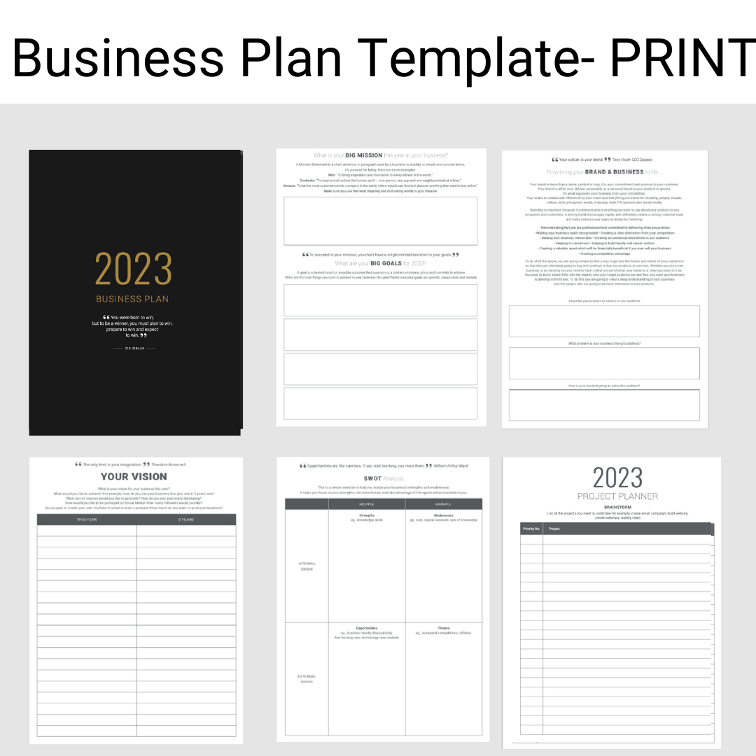 Business Plan Template PRINT VERSION The Best Business Planner 2025 MY PA Productivity Goal Setting Business Plan Template