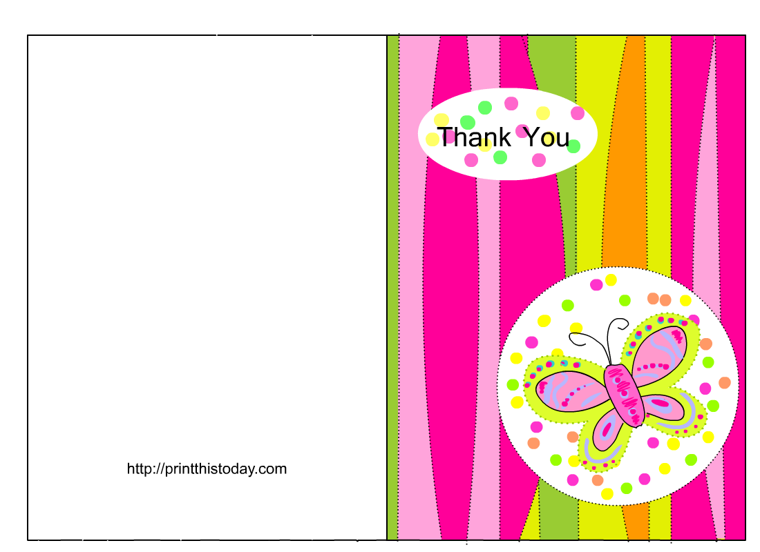 Butterfly Baby Shower Thank You Cards Free Printable 