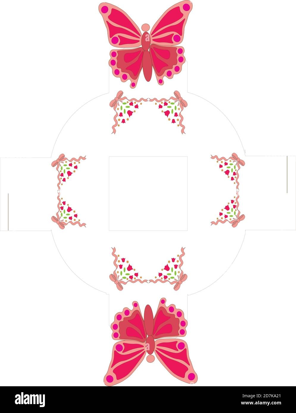 Butterfly Favor Box Template Stock Vector Image Art Alamy