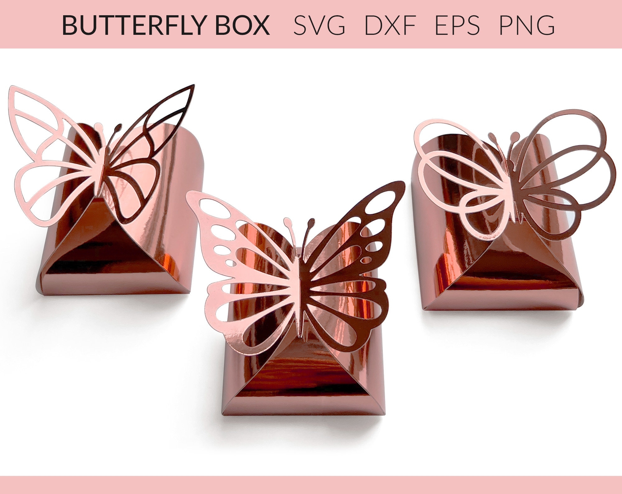 Butterfly Gift Box Svg Gift Boxes Svg Butterfly Box Template Butterflies Paper Box Svg Gift Box Bundle Svg Dxf No Glue Box Cricut Svg Etsy
