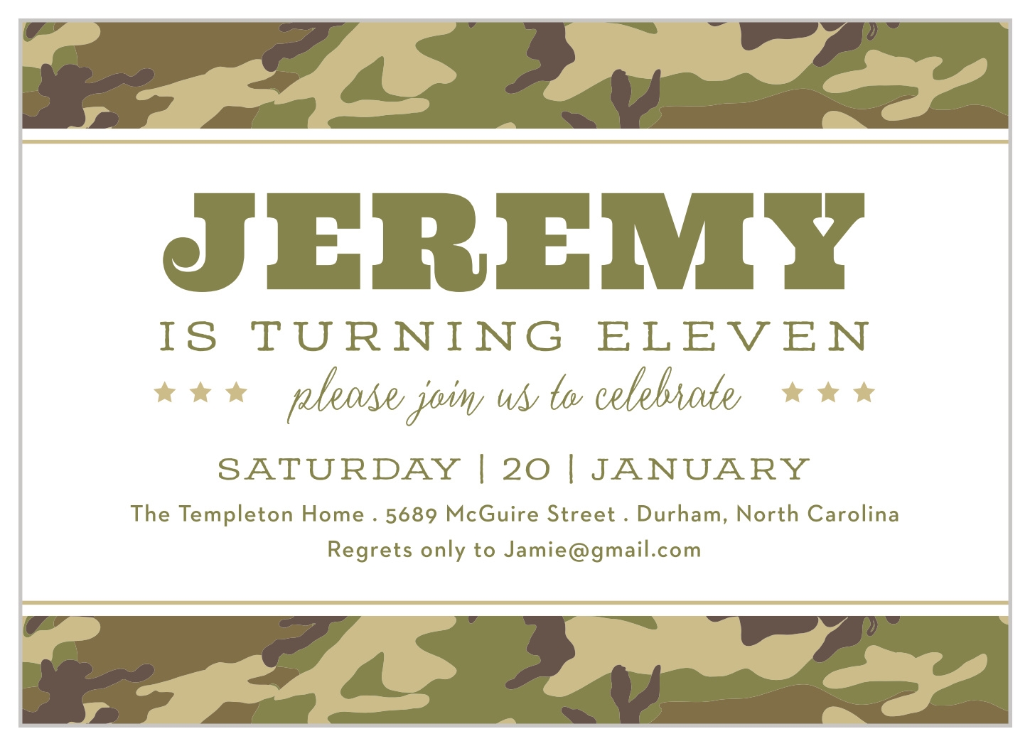 Camouflage Border Children s Birthday Invitations By Basic Invite