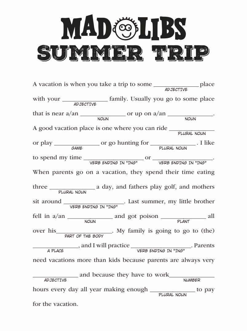 Camping Mad Libs 20 Free PDF Printables Printablee