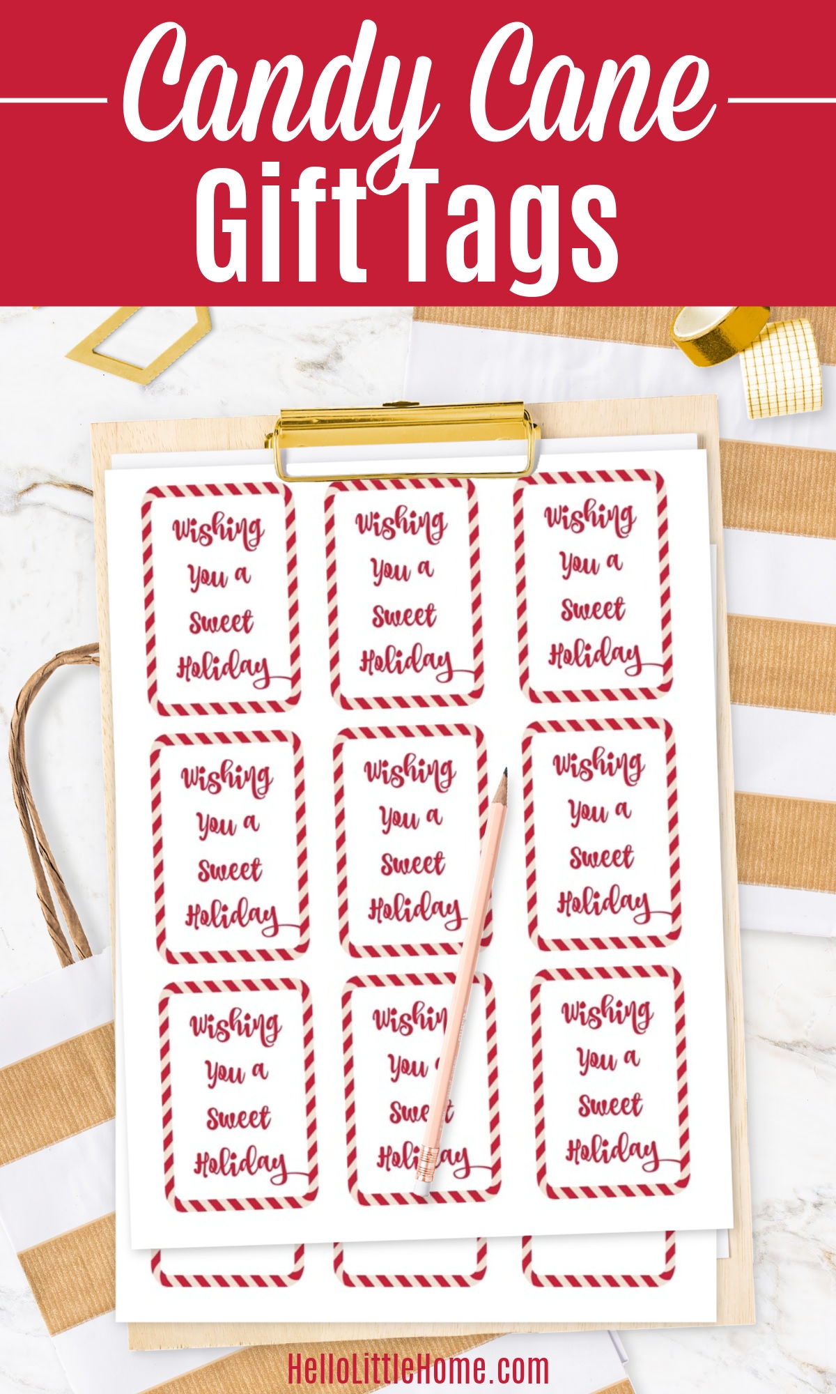 Candy Cane Gift Tags FREE Printable Hello Little Home
