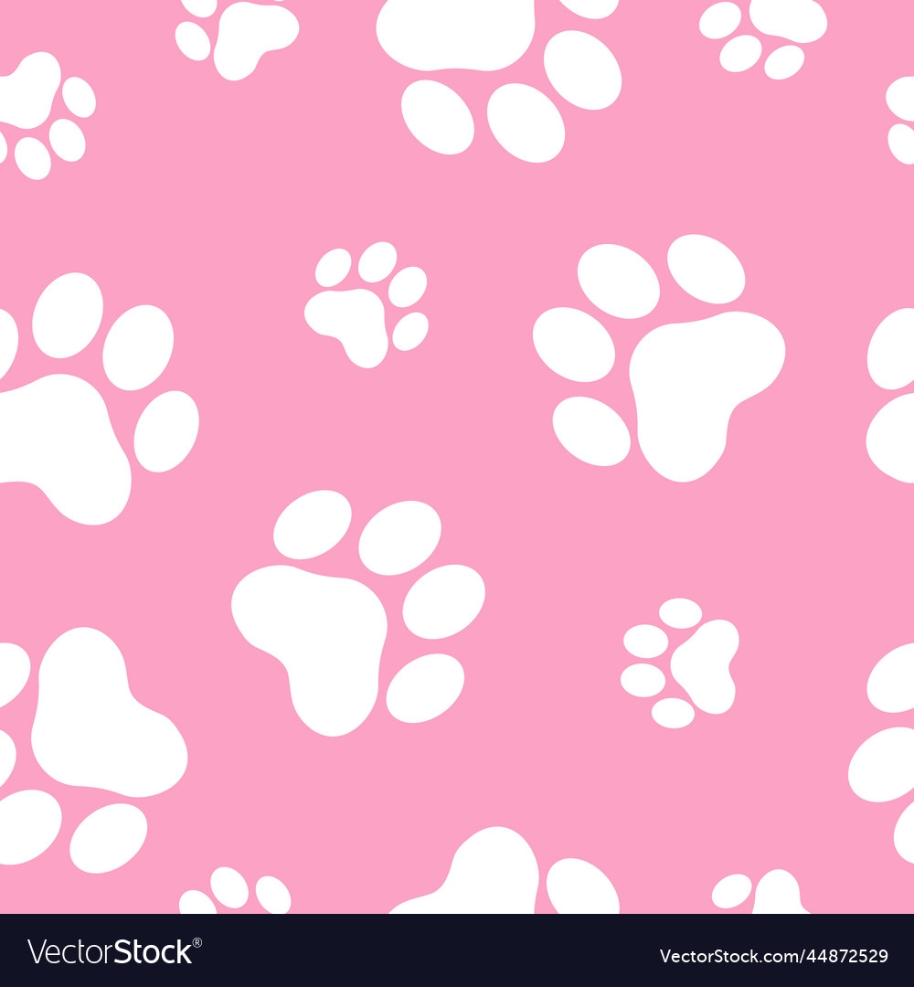 Cat Paw Print Seamless Pattern Royalty Free Vector Image