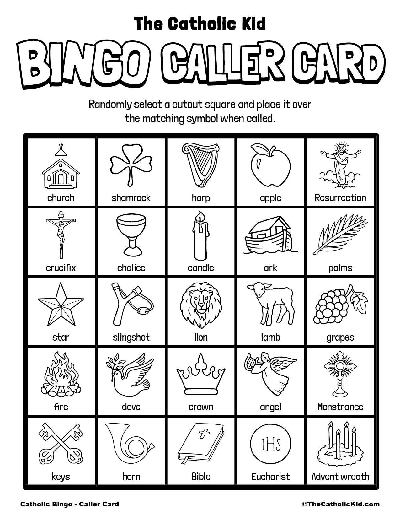 Catholic Bingo Cards Download Pack TheCathcolicKid