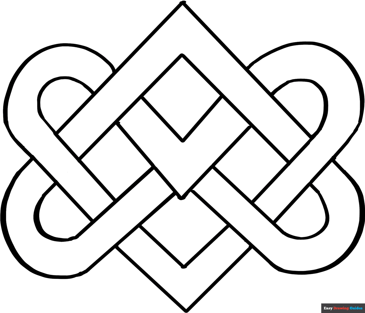 Celtic Knot Coloring Page Easy Drawing Guides