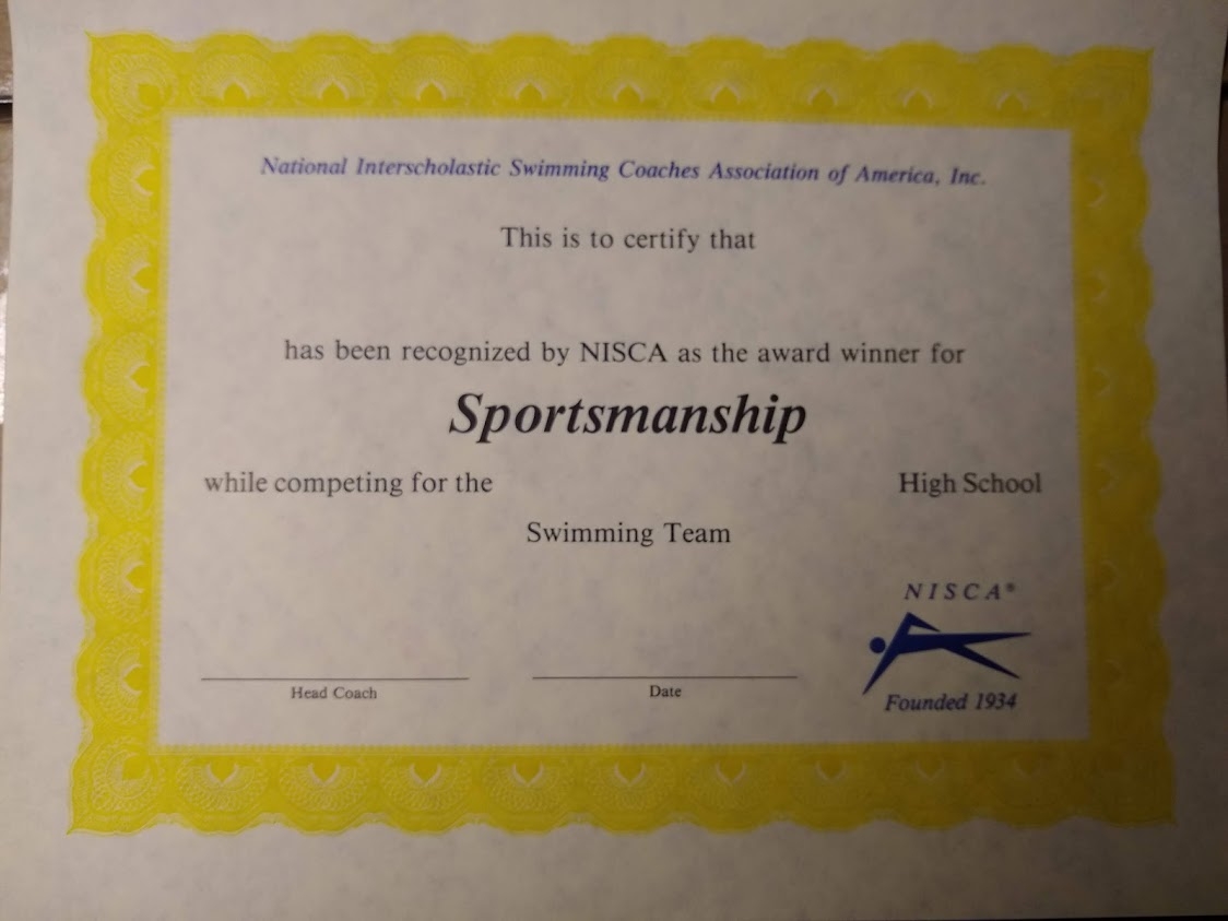 Certificate Bundles Sportsmanship Award