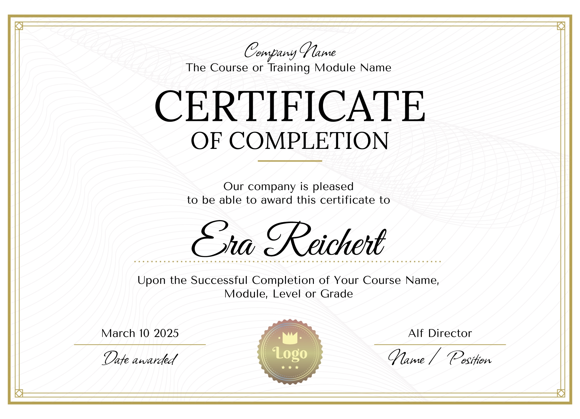 Certificate Of Completion Free Google Docs Template Gdoc io