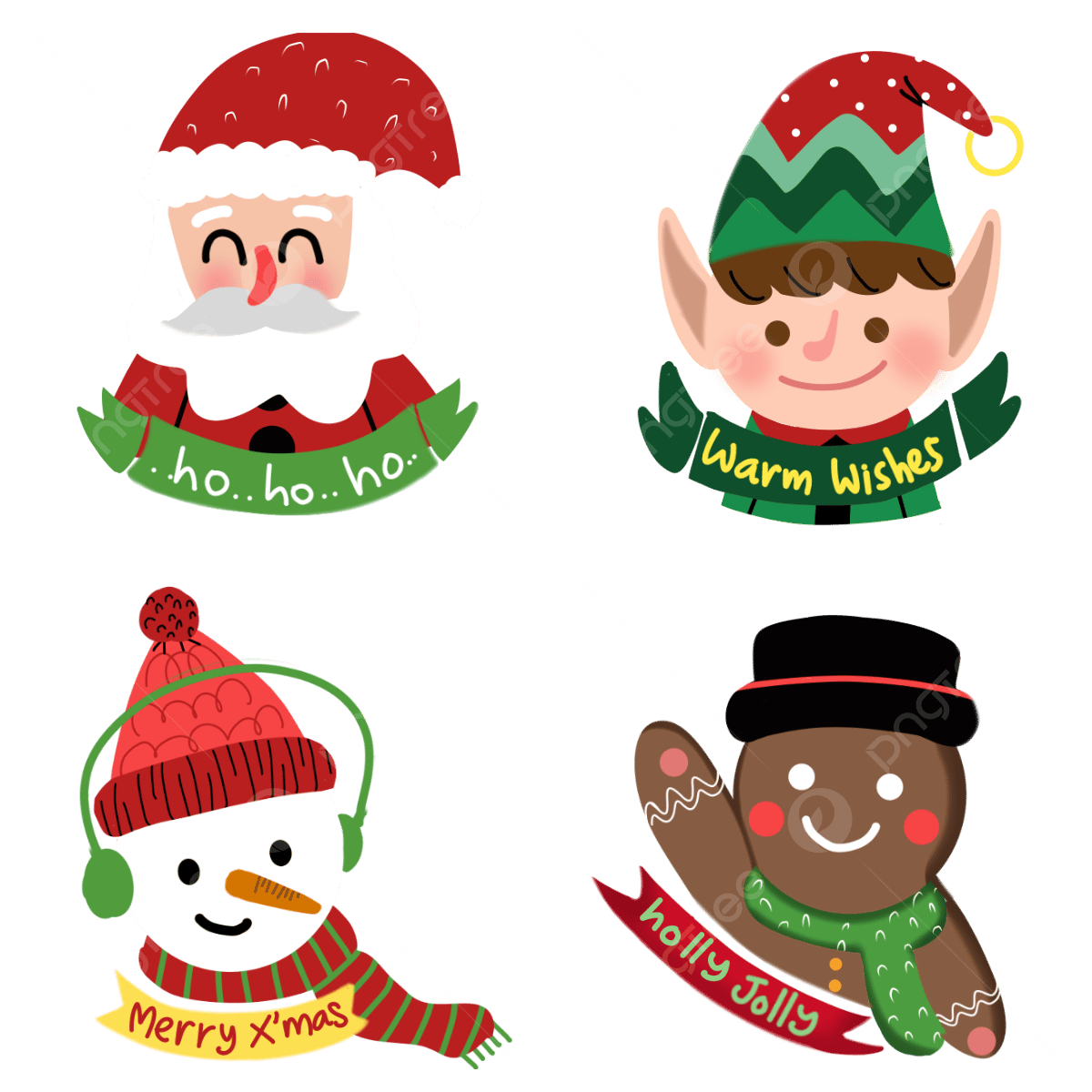 Christmas Character Set Vector Art PNG Images Free Download On Pngtree