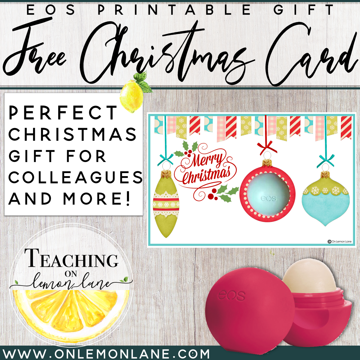 Christmas Gift EOS Ornament Printable Gift Tag Free Bundle 4 Different Layouts 