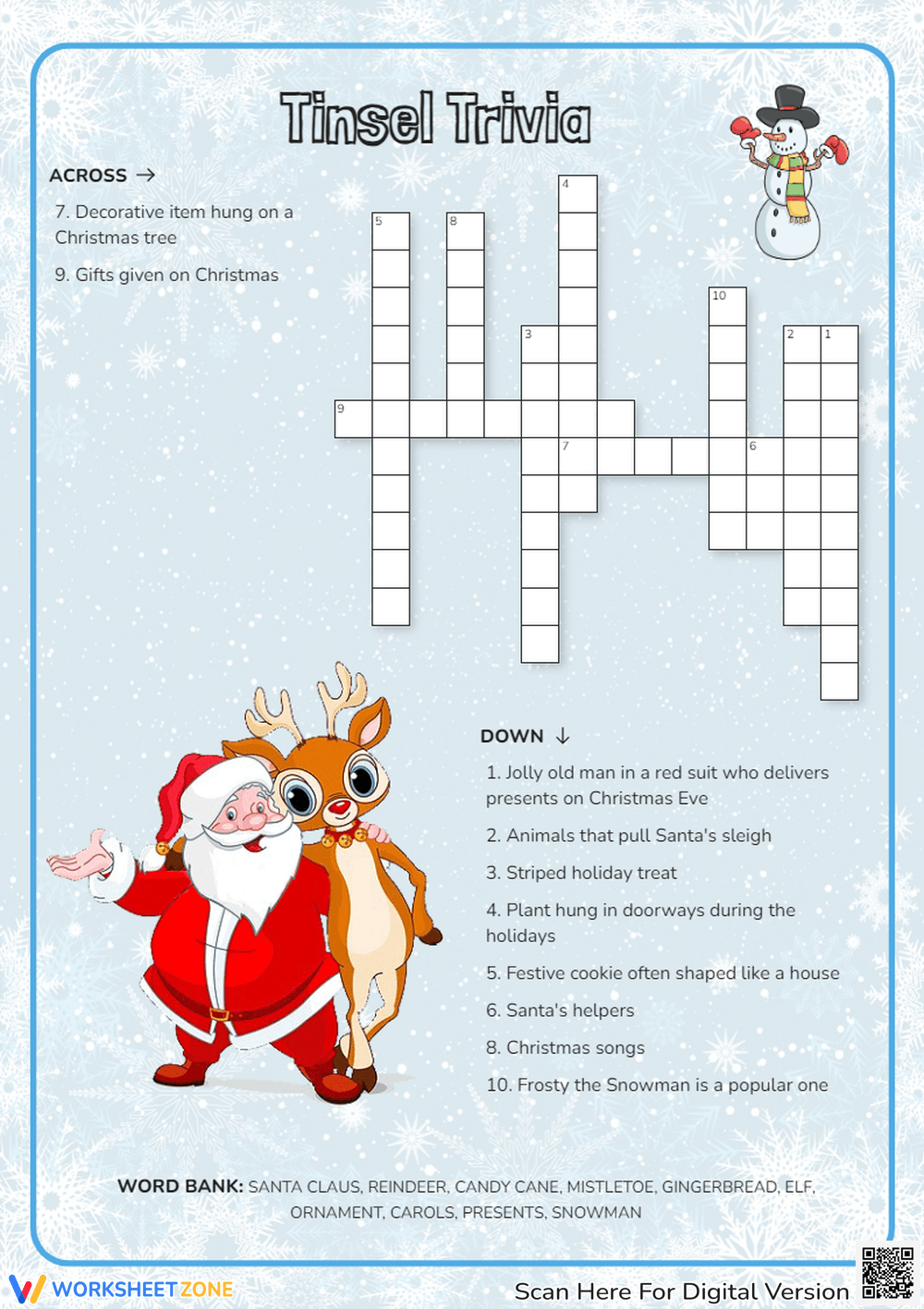 Free Printable Christmas Crossword Puzzle