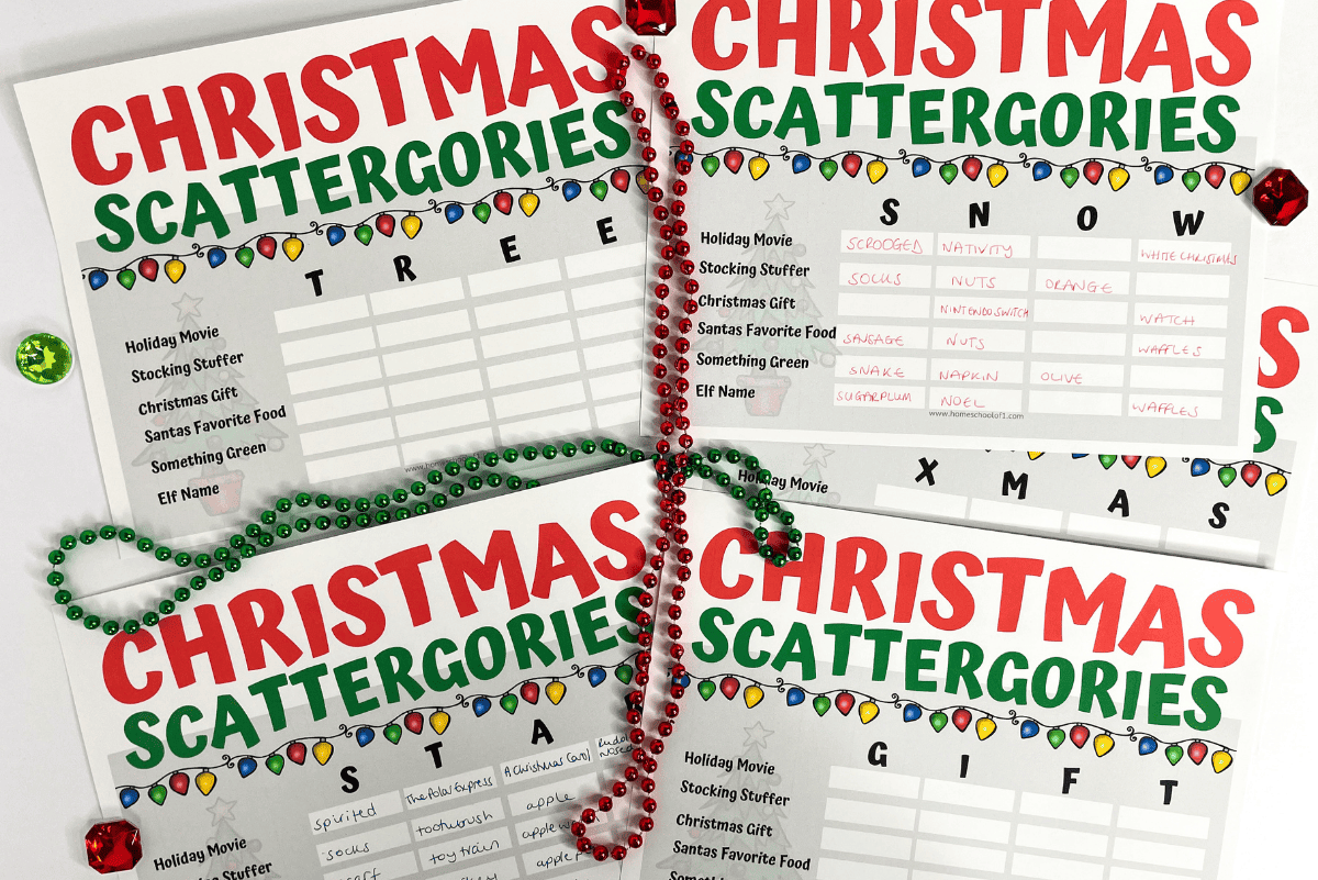 Christmas Scattergories Free Printable