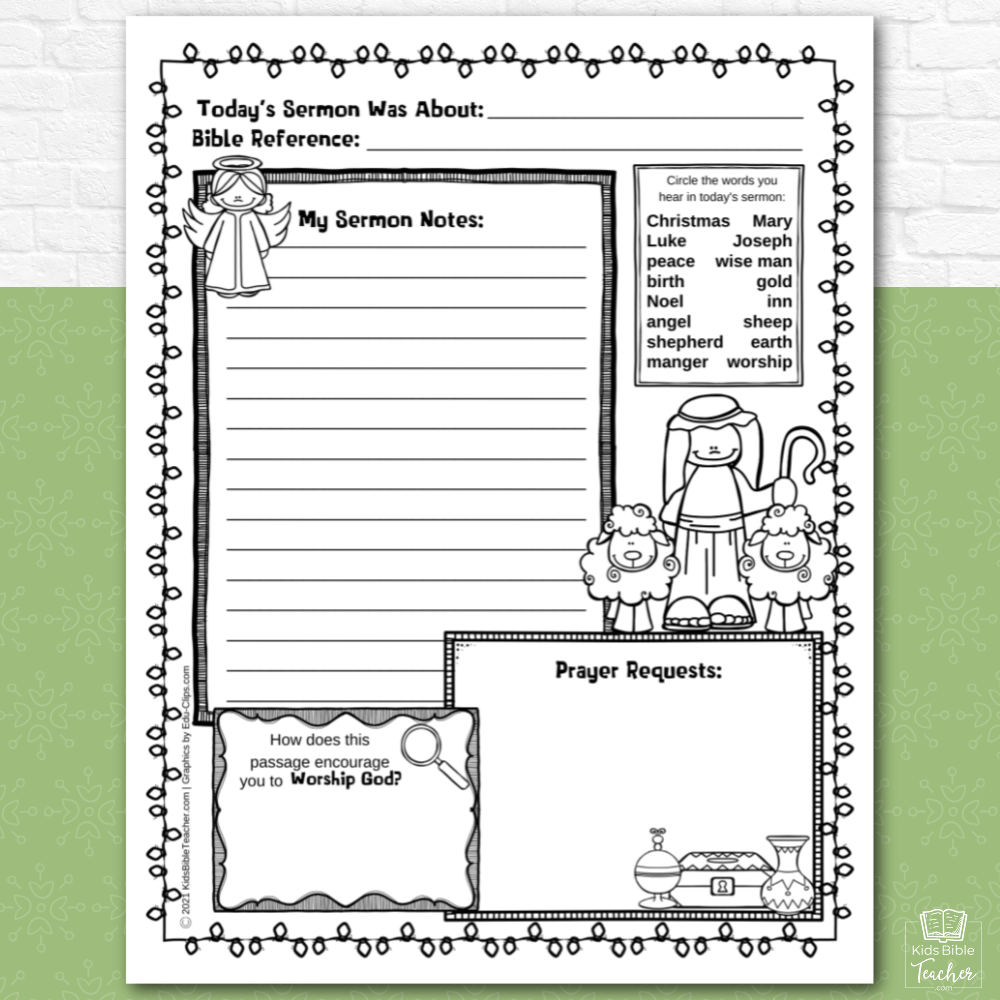 Free Children S Sermon Notes Printables