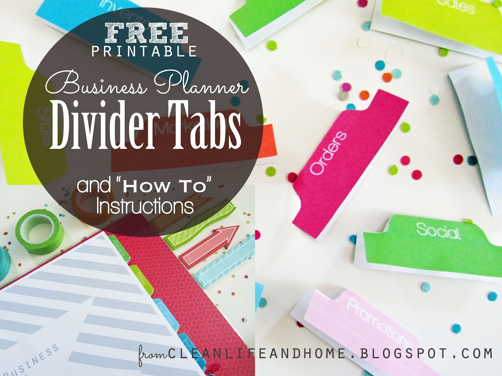 Clean Life And Home Free Printable Divider Tabs Pages For Your Business Planner And Step By Step Instructions