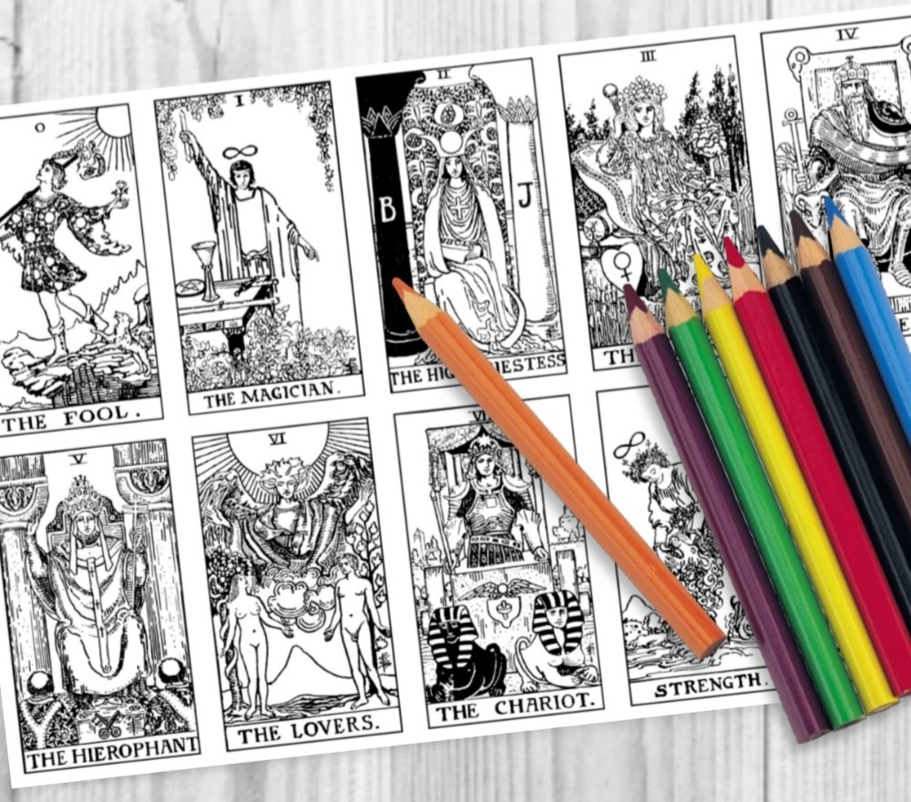 Color Your Own Tarot Deck With These Printable Tarot Cards Drawing Realism