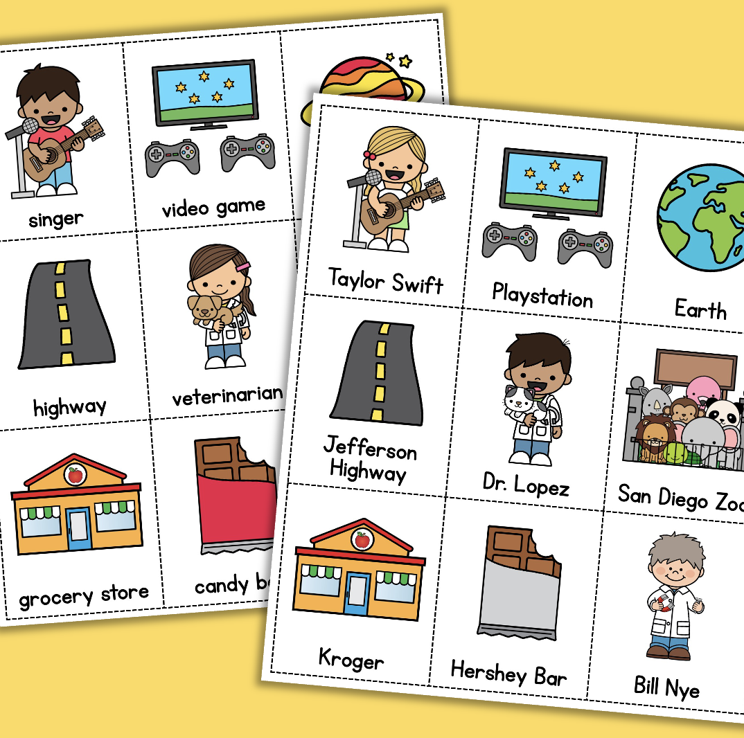 Common And Proper Nouns Sorting Game Worksheet Posters Fishyrobb