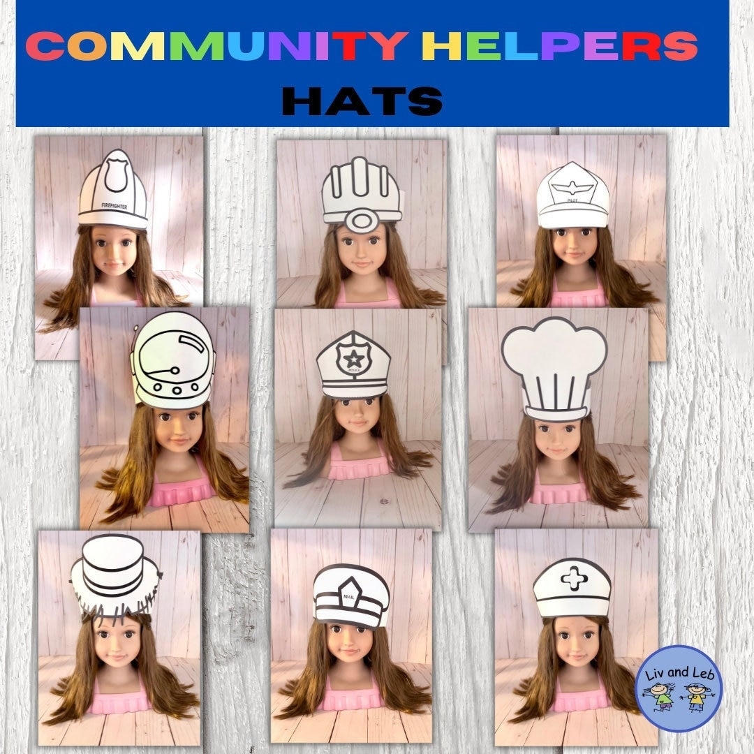 Community Helper Craft birthday Hats costume Dramatic Play Etsy