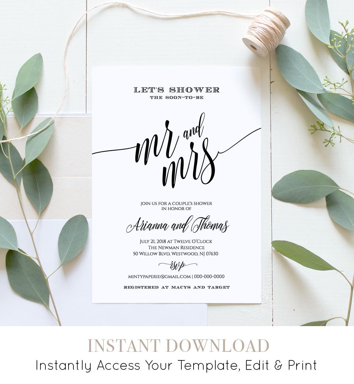 Free Printable Wedding Shower Invitations