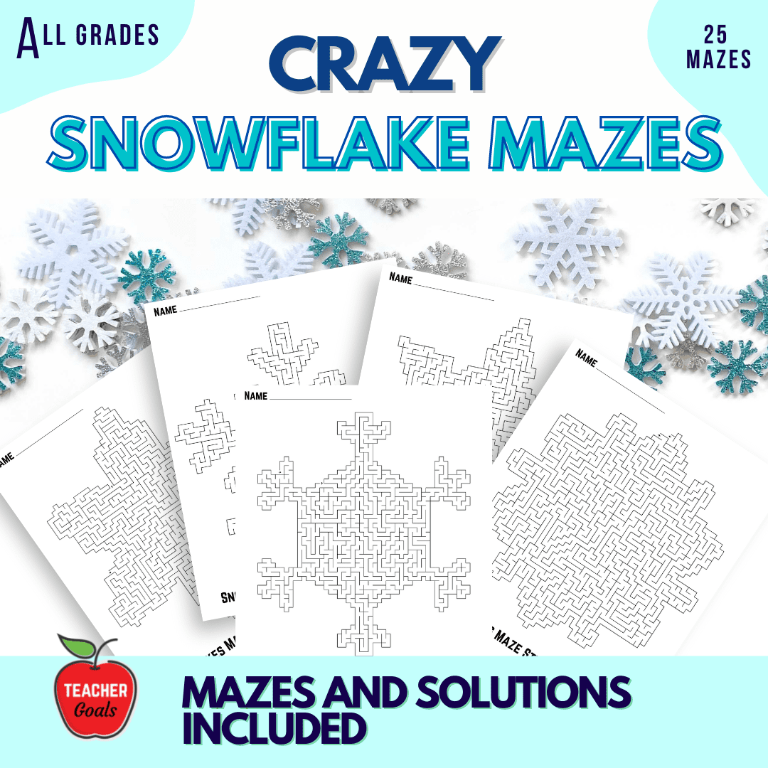 Crazy Snowflake Mazes For All Ages Printable Winter Maze For Kids
