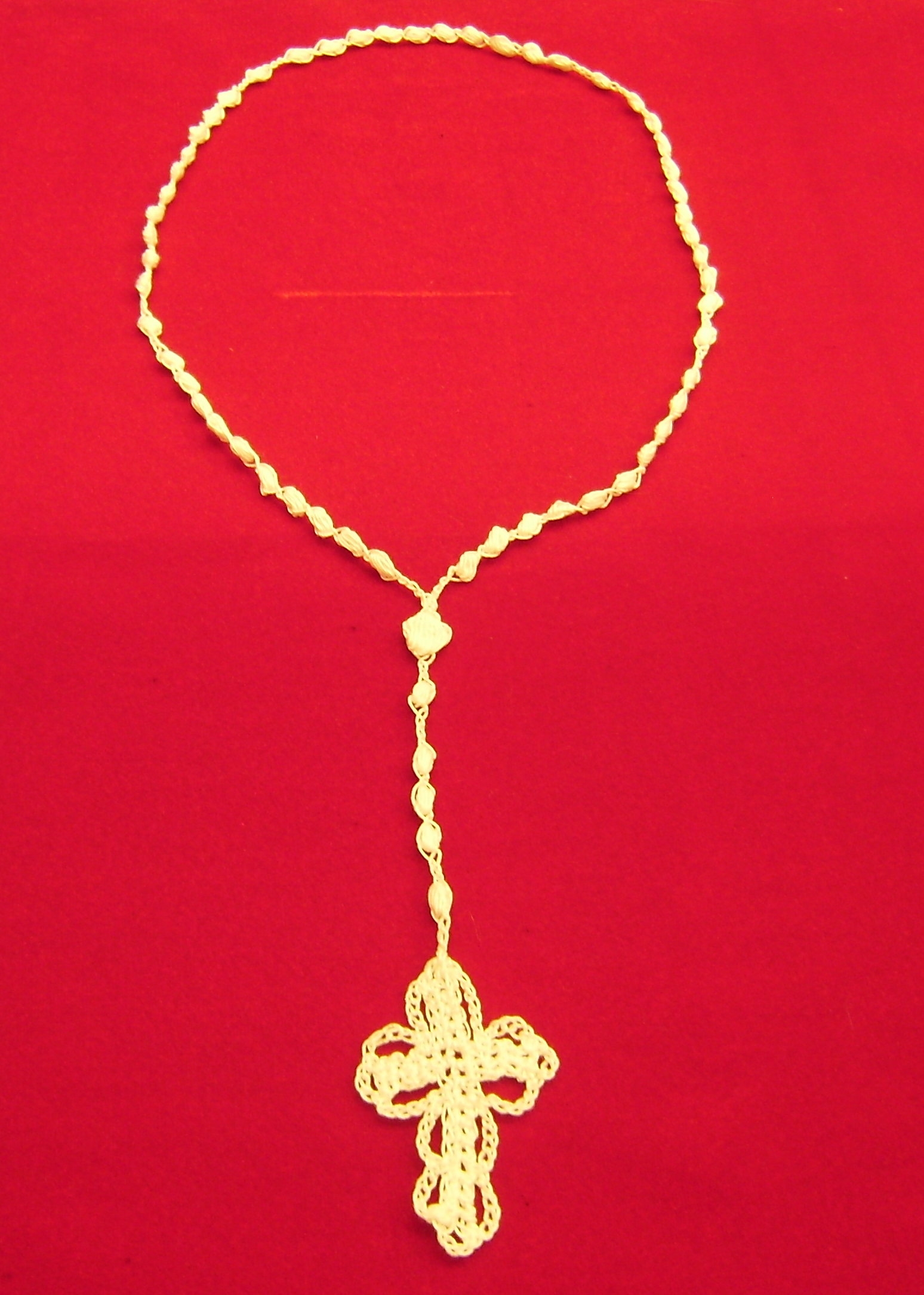 Crochet Lace Rosary Hands In Delight