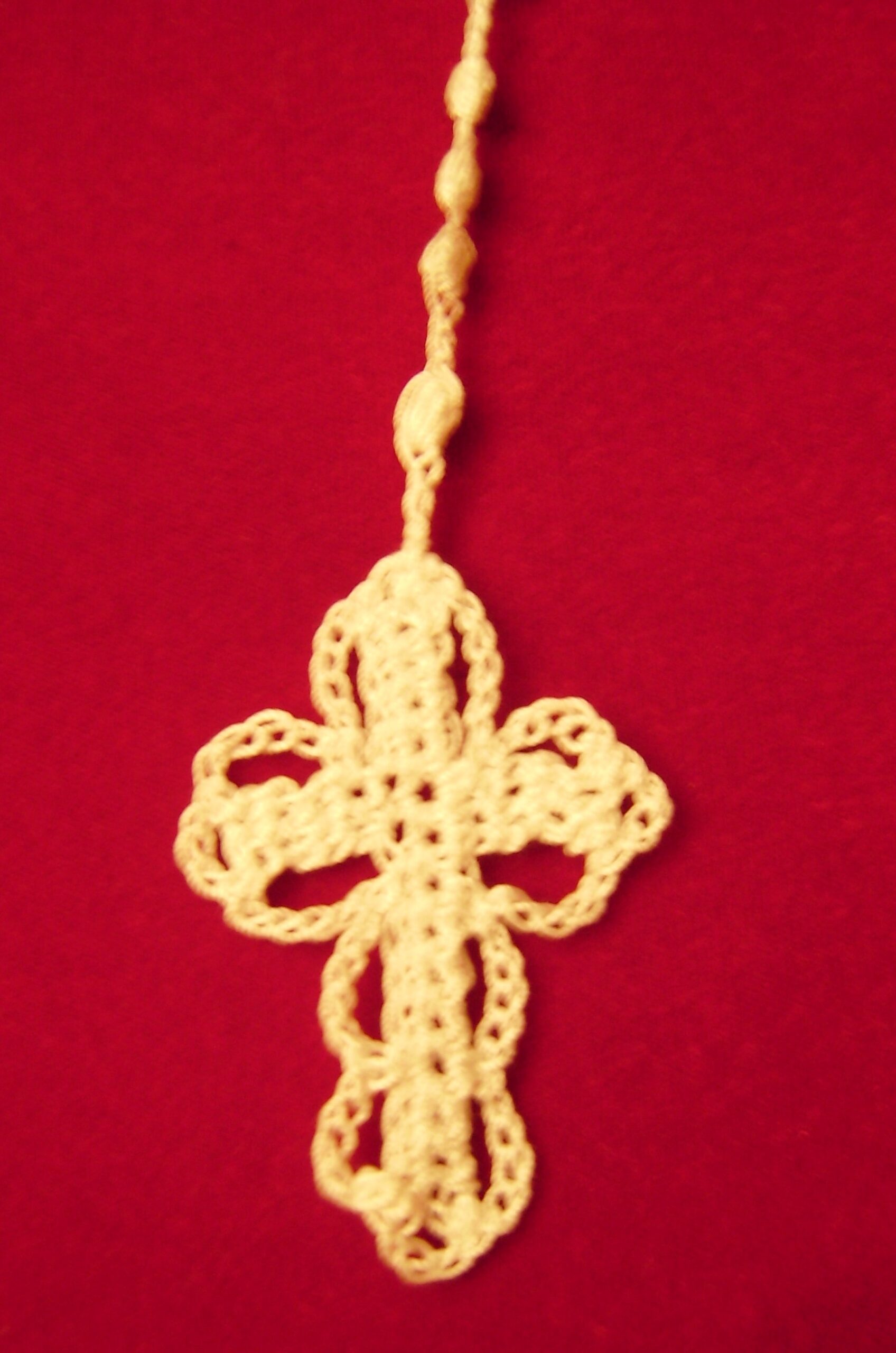 Crochet Lace Rosary Hands In Delight